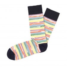 Tresanti Navy Blue & Multi Coloured Pattern Combed Cotton Men's Socks