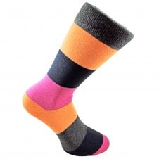 Tresanti Navy Blue, Orange, Pink & Grey Striped Men's Socks