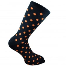 Tresanti Navy Blue & Orange Polka Dot Men's Socks