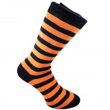 Tresanti Navy Blue & Orange Striped Men's Socks