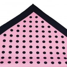 Tresanti Navy Blue & Pink Polka Dot Silk Pocket Square Handkerchief