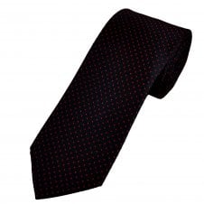 Tresanti Navy Blue & Red Patterned Men's Silk Designer Tie