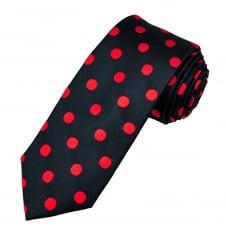 Tresanti Navy Blue & Red Polka Dot Silk Men's Tie