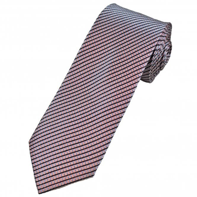 Tresanti Navy Blue, Red, Sky Blue & Silver Pattern Men's Silk Tie 