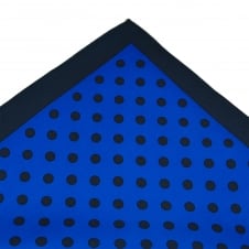 Tresanti Navy Blue & Royal Blue Polka Dot Silk Pocket Square Handkerchief