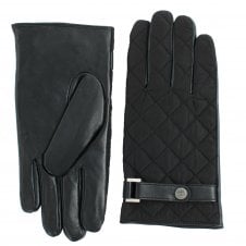 Tresanti Navy Blue Sheep Leather With Matelasse Nylon Gloves