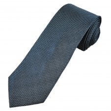 Tresanti Navy Blue & Silver Pattern Men's Silk Designer Tie