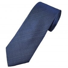 Tresanti Navy Blue, Sky Blue & White Micro Spots Pattern Men's Silk Designer Tie