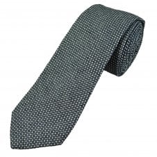 Tresanti Navy Blue & White Patterned 100% Cotton Men's Designer Tie
