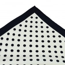 Tresanti Navy Blue & White Polka Dot Silk Pocket Square Handkerchief