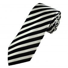 Tresanti Navy Blue & White Striped Men's Silk Designer Tie