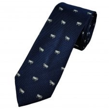 Tresanti Navy Blue with Silver Sheep Luxury Silk Men's Tie
