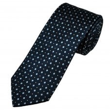 Tresanti Navy, Light Blue & Ivory Patterned Men's Silk Tie
