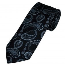 Tresanti Navy & Light Blue Paisley Patterned Men's Silk Designer Tie