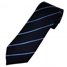 Tresanti Navy & Light Blue Striped Men's Silk Designer Tie