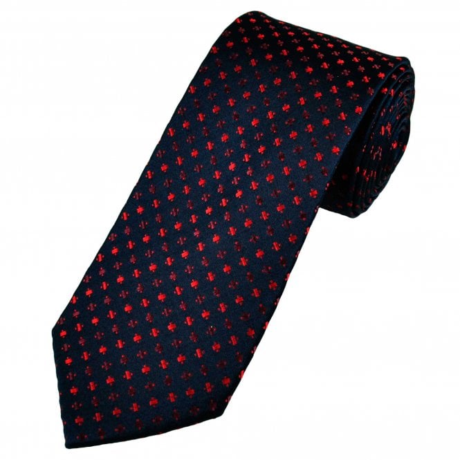 Tresanti Navy, Red & Wine Patterned Men's Silk Tie