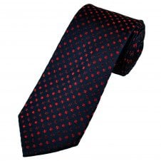 Tresanti Navy, Red & Wine Patterned Men's Silk Tie