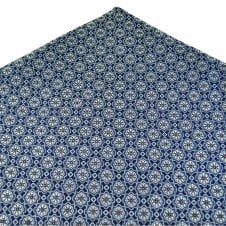 Tresanti Navy, Silver & Blue Geometric Flower Pattern Pocket Square Handkerchief