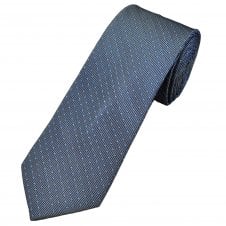Tresanti Navy, Silver & Denim Blue Polka Dot Men's Silk Tie