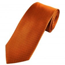 Tresanti Orange Chevron Pattern Men's Silk Designer Tie