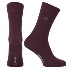 Tresanti Plain Burgundy Bamboo Men's Socks