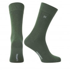 Tresanti Plain Dark Green Bamboo Men's Socks