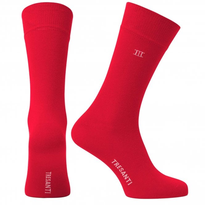 Tresanti Plain Red Bamboo Men's Socks