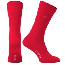 Tresanti Plain Red Bamboo Men's Socks