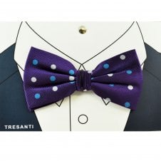 Tresanti Purple, Grey & Blue Polka Dot Men's Silk Bow Tie