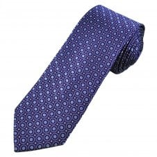 Tresanti Purple, Lilac & Silver Circle Pattern Men's Silk Tie