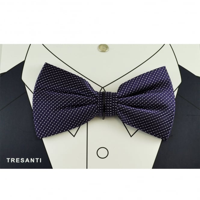 Tresanti Purple & Silver Patterned Silk Men's Bow Tie
