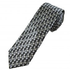 Tresanti Reale Black, Grey, Silver & Beige Pattern Men's Silk Tie