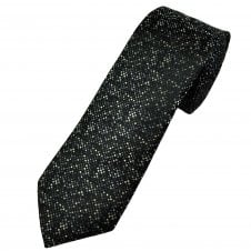 Tresanti Reale Black, Shades Of Grey & Silver Spots Pattern Men's Silk Tie