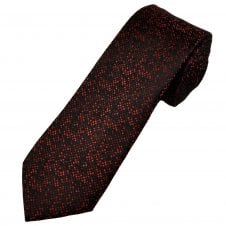 Tresanti Reale Black, Shades Of Red & Pink Spots Pattern Men's Silk Tie