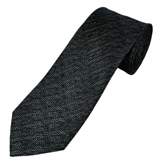Tresanti Reale Black & Silver Grey Micro Patterned Men's Silk Tie