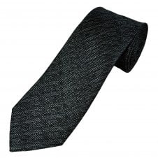 Tresanti Reale Black & Silver Grey Micro Patterned Men's Silk Tie