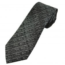 Tresanti Reale Black & Silver White Textured Men's Silk Designer Tie