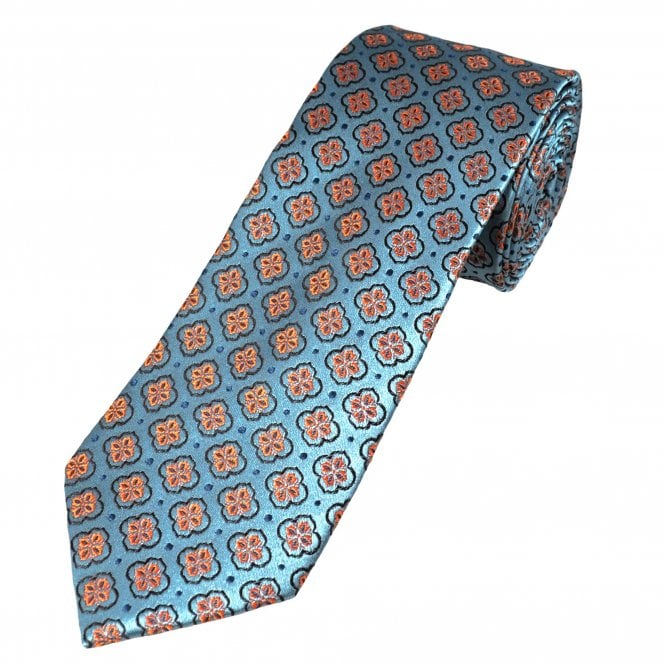 Tresanti Reale Blue, Brown, Orange & Navy Patterned Men's Silk Tie