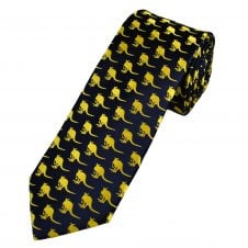 Tresanti Reale Blue & Yellow Kangaroo Designer Silk Men's Novelty Tie