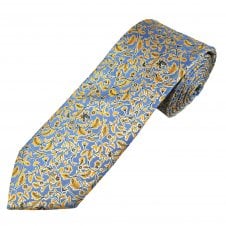 Tresanti Reale Blue, Yellow & Navy Floral Pattern Men's Silk Designer Tie