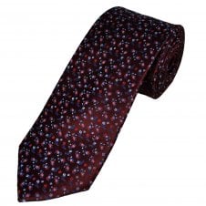Tresanti Reale Burgundy, Navy, Light Blue & Red Patterned Men's Silk Tie