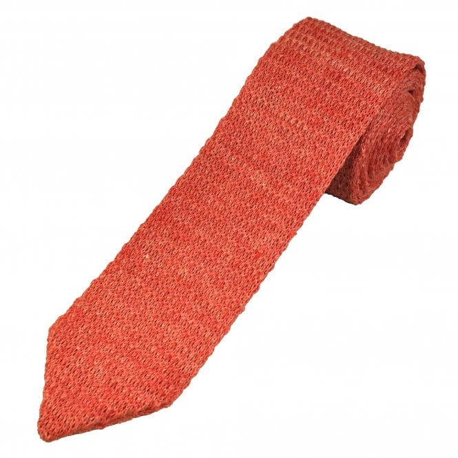 Tresanti Reale Coral 100% Linen Pointed End Men's Knitted Tie - Limited Edition