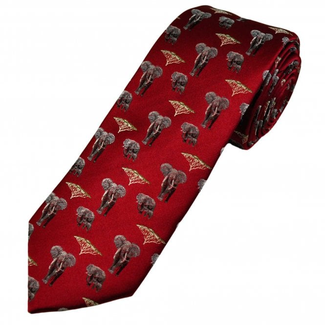 Tresanti Reale Elephant Red Luxury Silk Men's Tie