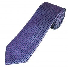Tresanti Reale Ice Blue, Pink, Navy, Fuchsia & Black Zig Zag Pattern Men's Silk Designer Tie