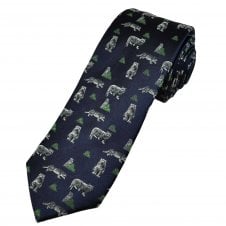 Tresanti Reale Jaguar Navy Blue Luxury Silk Men's Tie