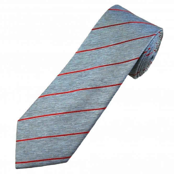 Tresanti Reale Light Blue & Red Stripe Men's Silk Tie