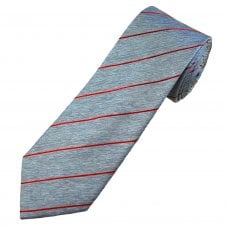 Tresanti Reale Light Blue & Red Stripe Men's Silk Tie