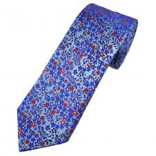 Tresanti Reale Light Blue, Royal, Purple, Red & Pink Floral Pattern Silk Men's Designer Tie