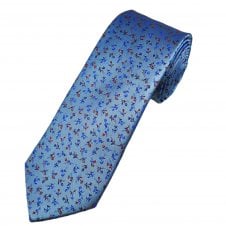 Tresanti Reale Light Blue, Royal, Red & Purple Flower Pattern Silk Men's Designer Tie