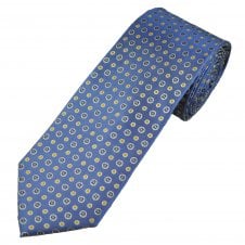 Tresanti Reale Light Blue, Silver, Gold & Navy  Pattern Men's Silk Tie